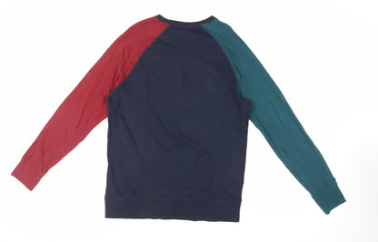 Marks and Spencer Mens Blue Colourblock Cotton T-Shirt Size M Crew Neck - Harry Potter Hogwarts