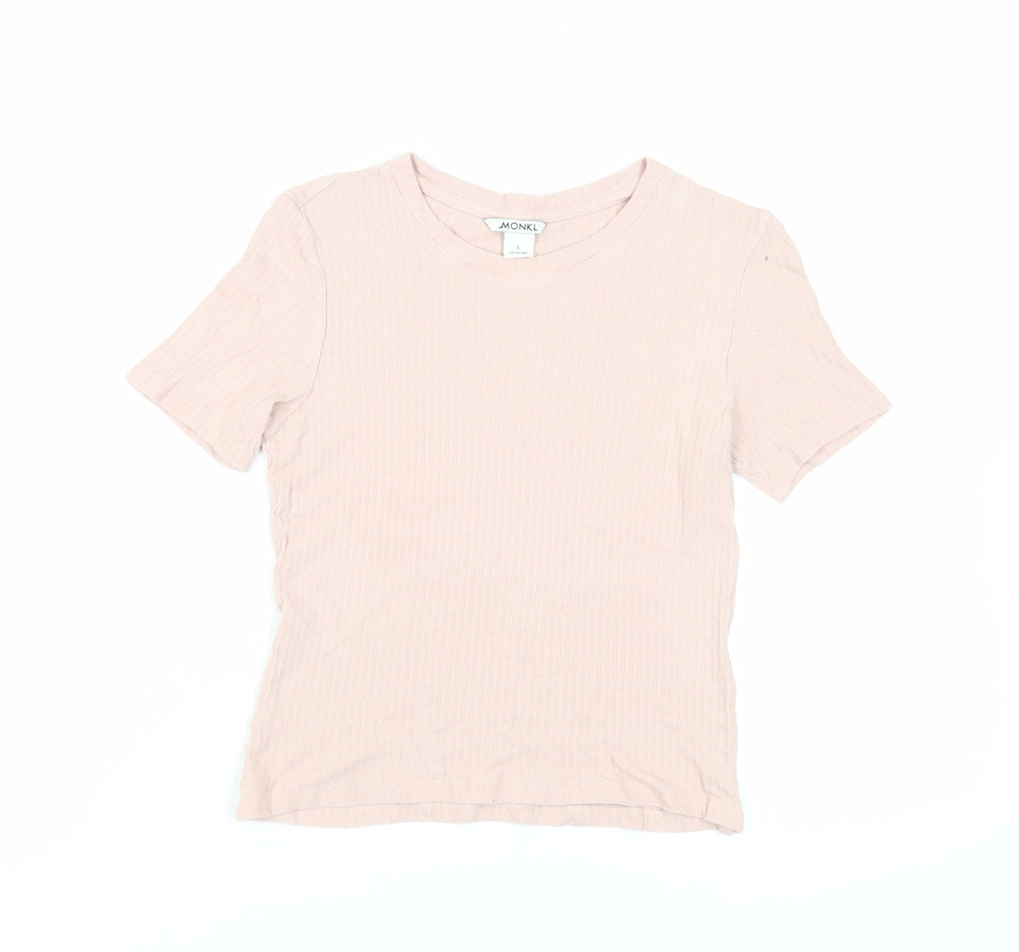 Womens UK Size S Monki Pink Basic T-Shirt