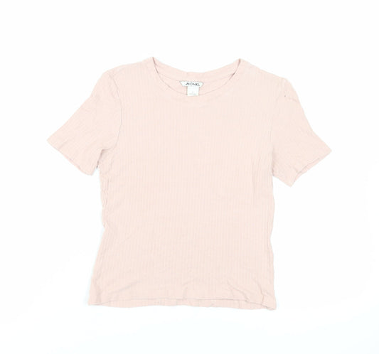 Womens UK Size S Monki Pink Basic T-Shirt