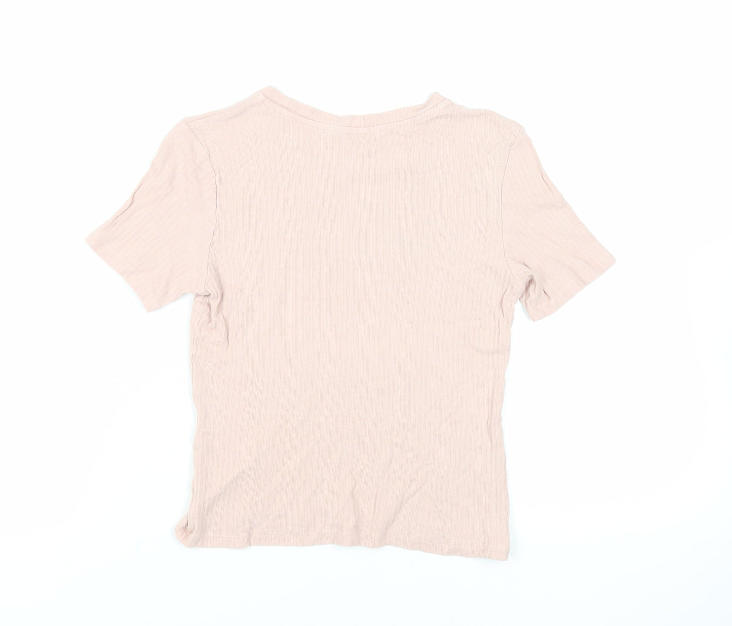 Womens UK Size S Monki Pink Basic T-Shirt