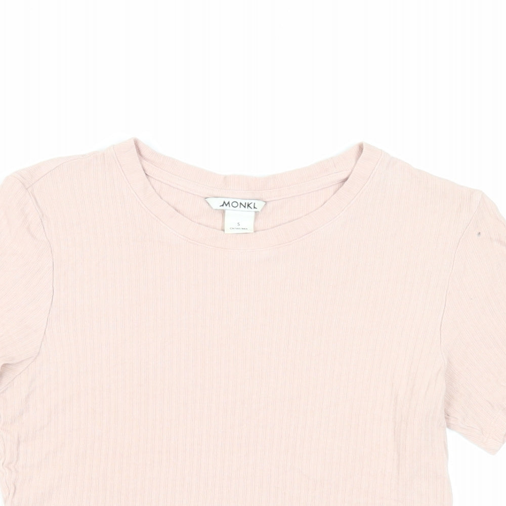 Womens UK Size S Monki Pink Basic T-Shirt
