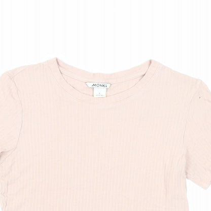 Womens UK Size S Monki Pink Basic T-Shirt