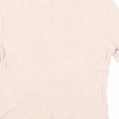 Womens UK Size S Monki Pink Basic T-Shirt