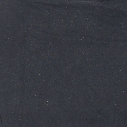 Humor Mens Black Cotton T-Shirt Size L Crew Neck