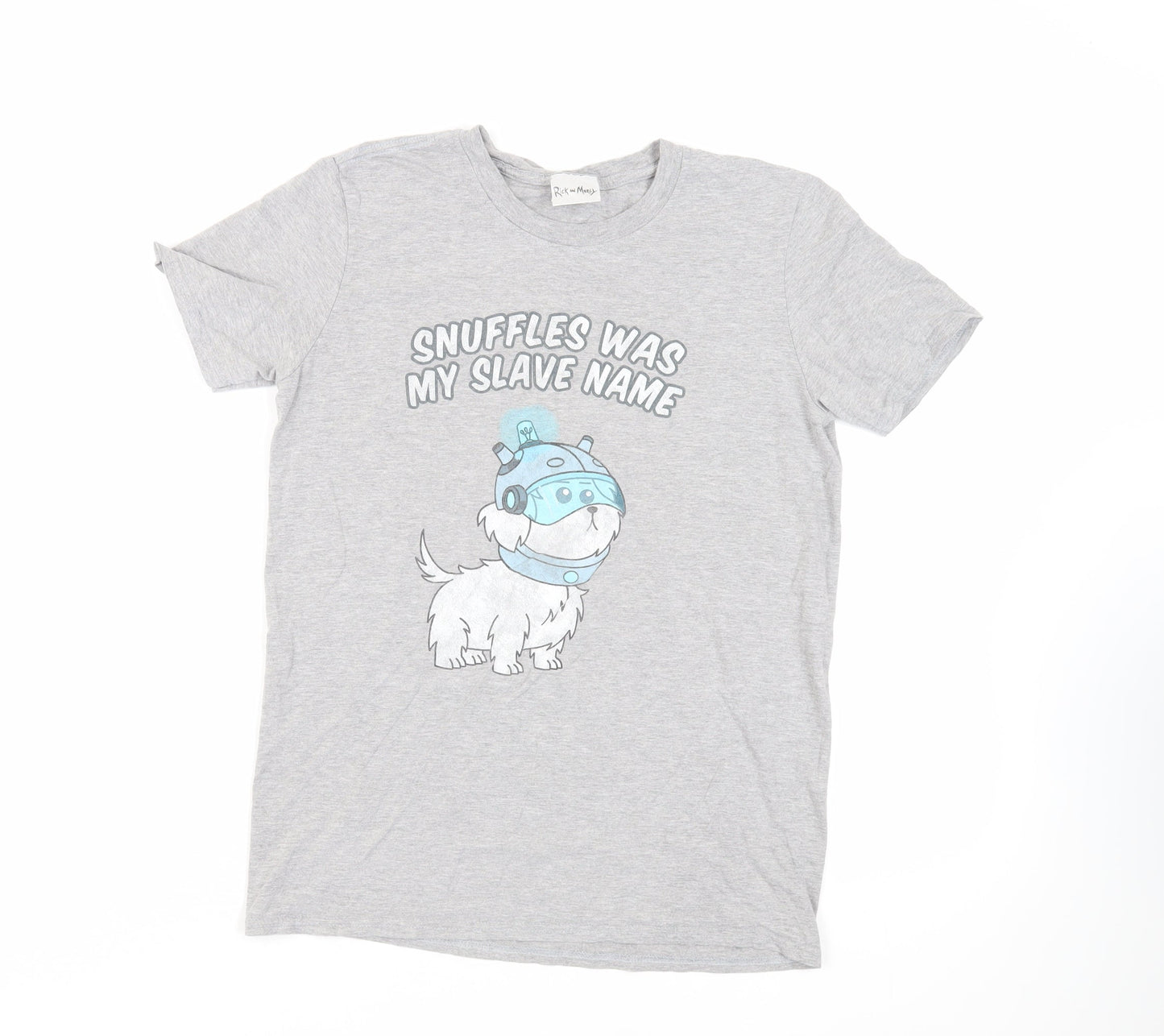 Rick and Morty Womens Grey Cotton Basic T-Shirt Size M Crew Neck