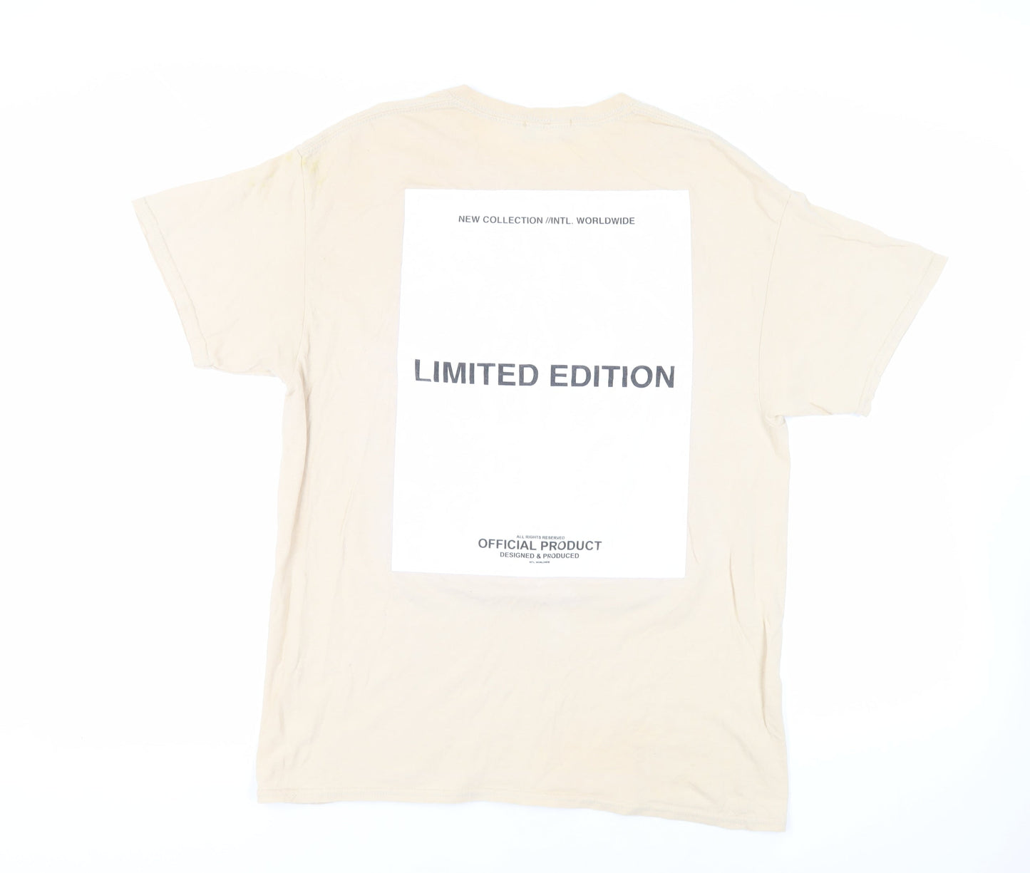AX Paris Mens Beige Cotton T-Shirt Size L Crew Neck