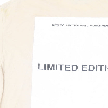 AX Paris Mens Beige Cotton T-Shirt Size L Crew Neck