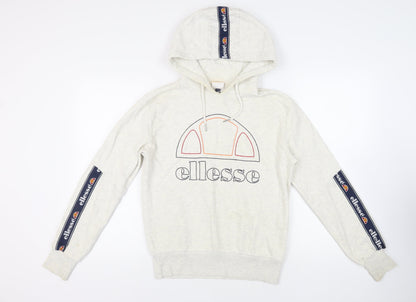 ellesse Womens Grey Cotton Pullover Hoodie Size 10 Pullover - Logo