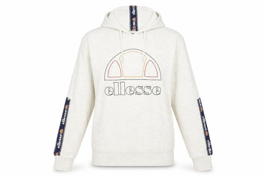 Front view of Ellesse women’s grey cotton pullover hoodie, size UK 10, pullover - logo