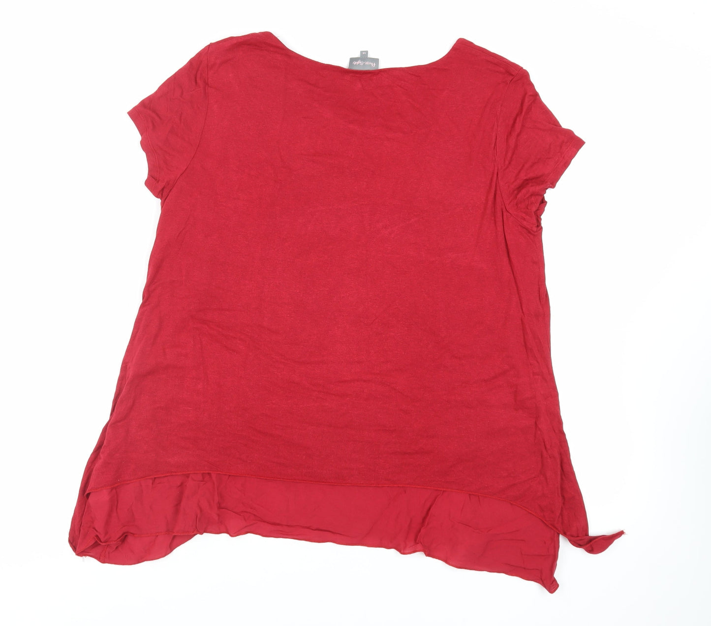 Womens UK Size 14 Phase Eight Red Basic T-Shirt