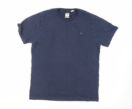 Levi's Mens Blue Cotton T-Shirt Size M Crew Neck
