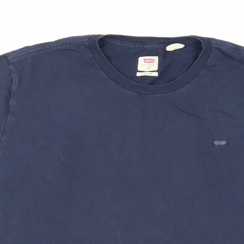 Levi's Mens Blue Cotton T-Shirt Size M Crew Neck