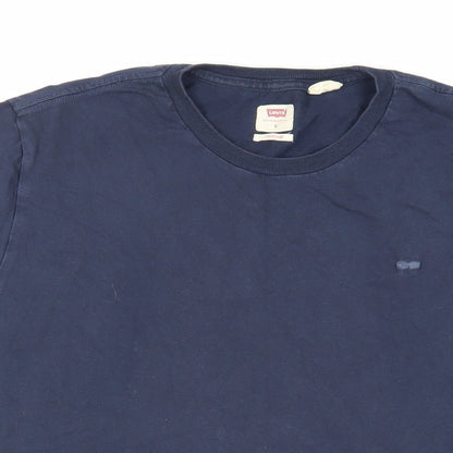 Levi's Mens Blue Cotton T-Shirt Size M Crew Neck