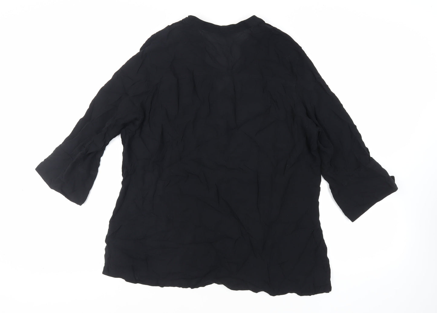 Womens UK Size XL Marks and Spencer Black Basic Button-Up