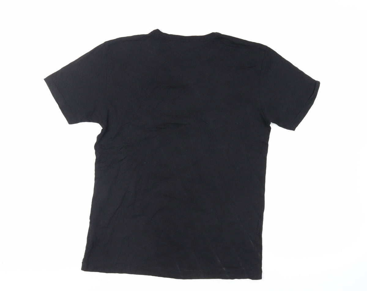 Tomoto Womens Black Viscose Basic T-Shirt Size S Crew Neck
