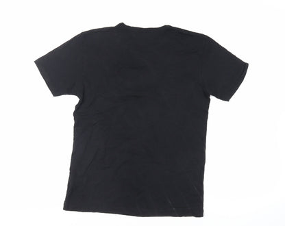 Tomoto Womens Black Viscose Basic T-Shirt Size S Crew Neck