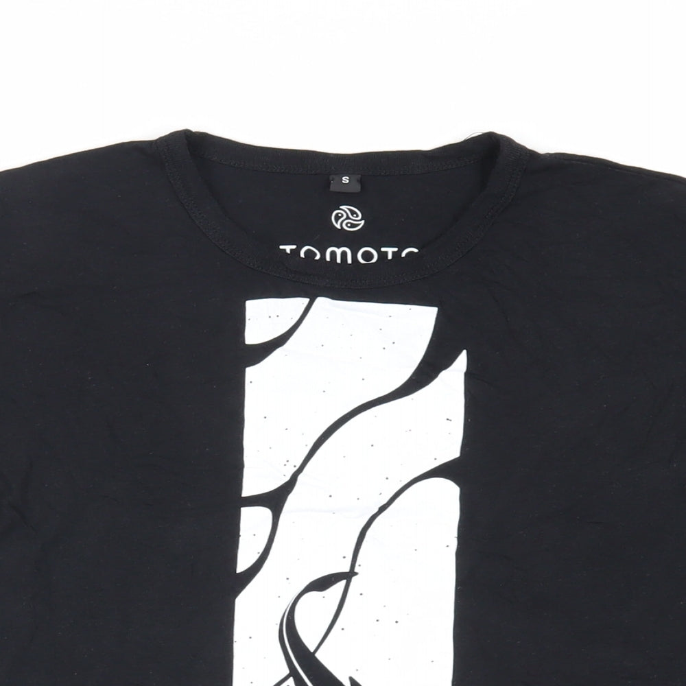 Tomoto Womens Black Viscose Basic T-Shirt Size S Crew Neck