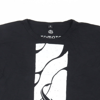 Tomoto Womens Black Viscose Basic T-Shirt Size S Crew Neck