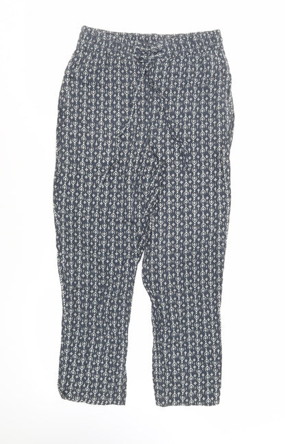Womens UK Size 8 Marks and Spencer Regular Fit Cropped Blue Trousers