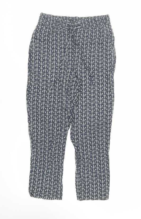 Womens UK Size 8 Marks and Spencer Regular Fit Cropped Blue Trousers