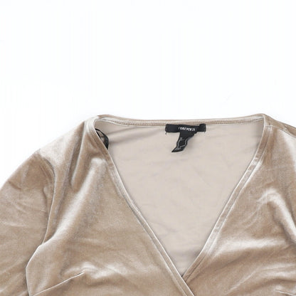 Womens UK Size S FOREVER 21 Pink Wrap T-Shirt
