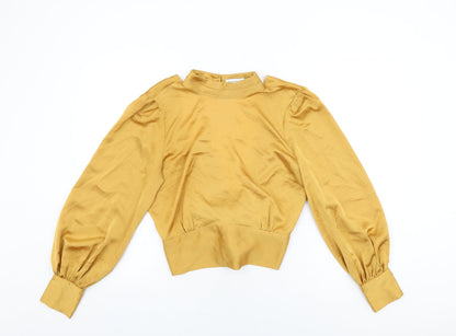 Womens UK Size 14 Warehouse Yellow Basic Blouse