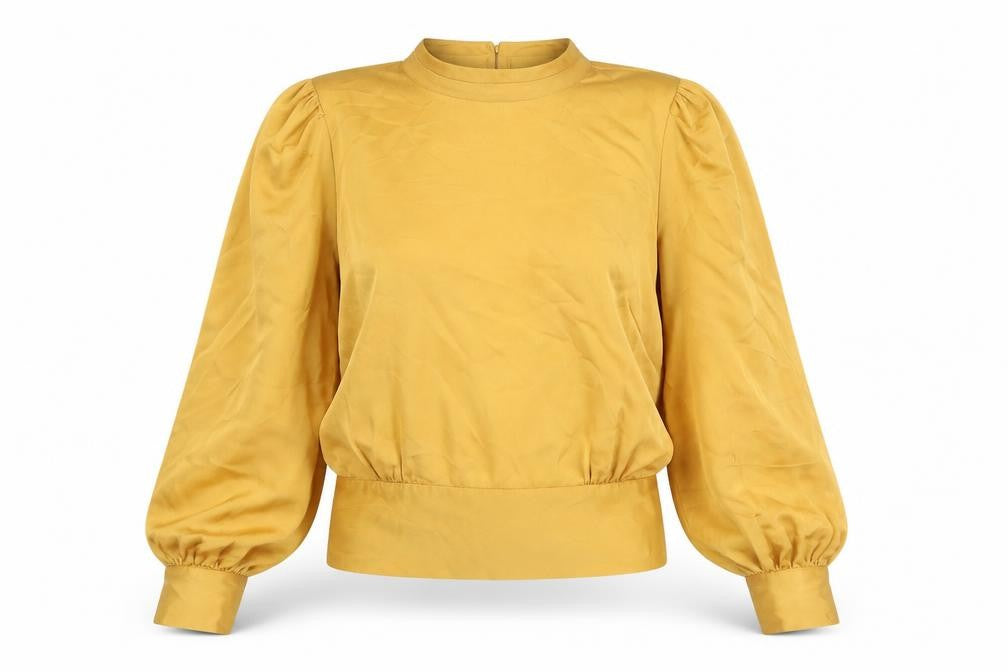 Womens UK Size 14 Warehouse Yellow Basic Blouse