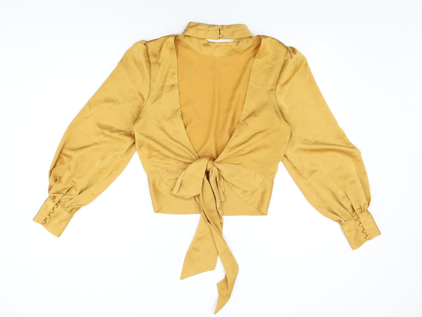Womens UK Size 14 Warehouse Yellow Basic Blouse