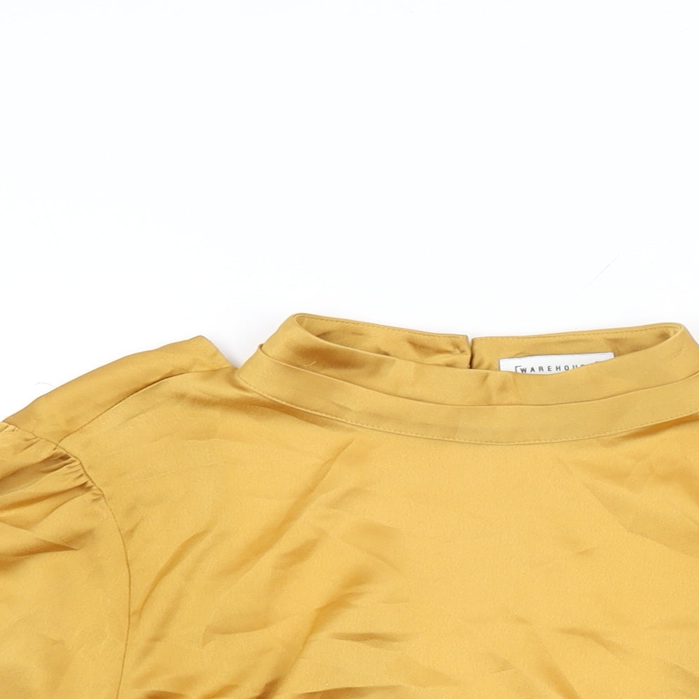 Womens UK Size 14 Warehouse Yellow Basic Blouse