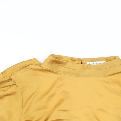 Womens UK Size 14 Warehouse Yellow Basic Blouse