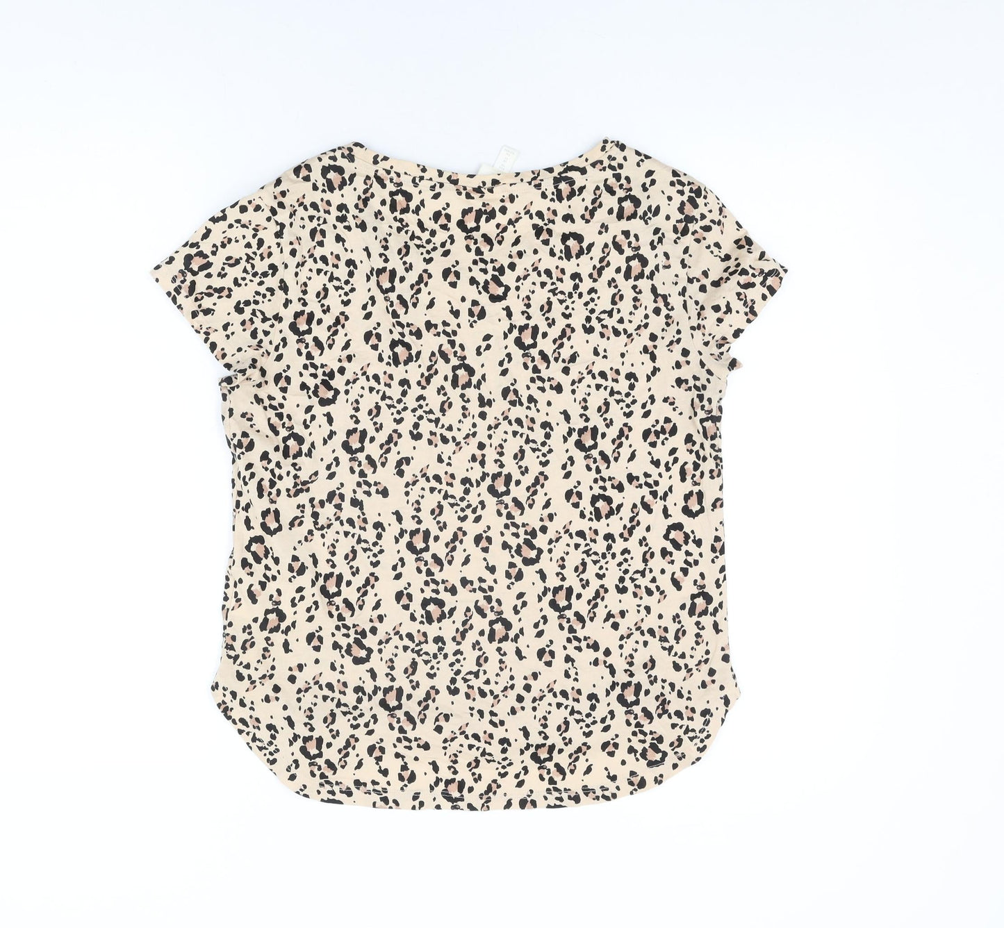 Womens UK Size XS H&M Beige Basic T-Shirt