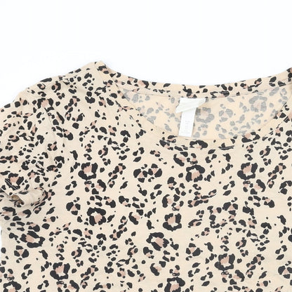 Womens UK Size XS H&M Beige Basic T-Shirt