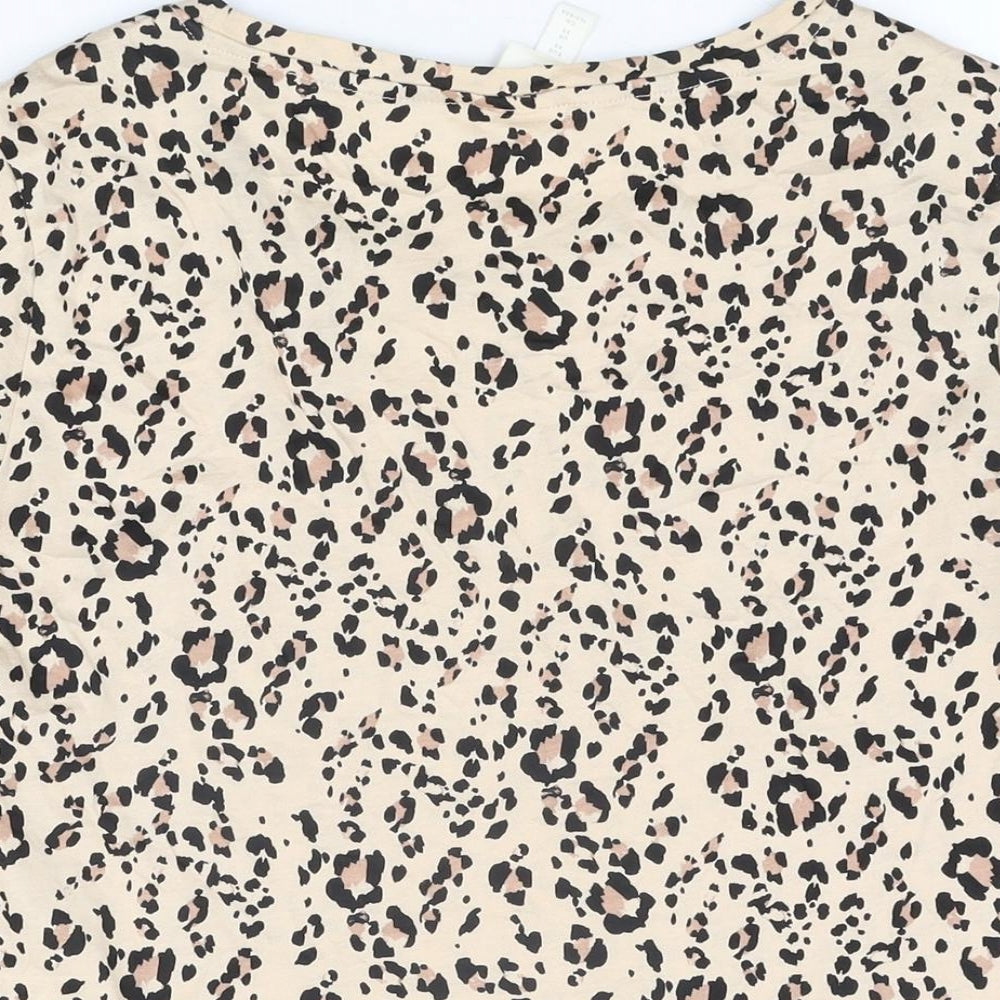 Womens UK Size XS H&M Beige Basic T-Shirt