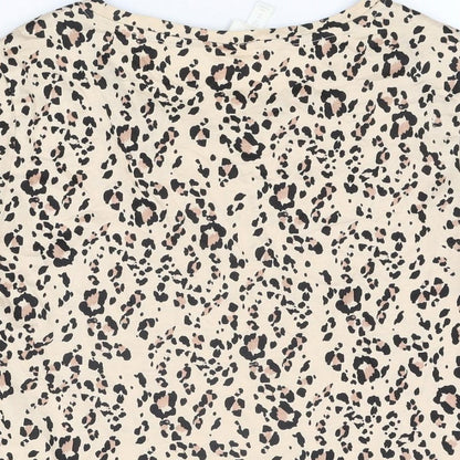 Womens UK Size XS H&M Beige Basic T-Shirt