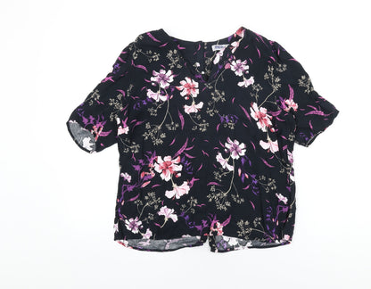 Womens UK Size 14 Per Una Black Basic T-Shirt