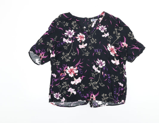Womens UK Size 14 Per Una Black Basic T-Shirt