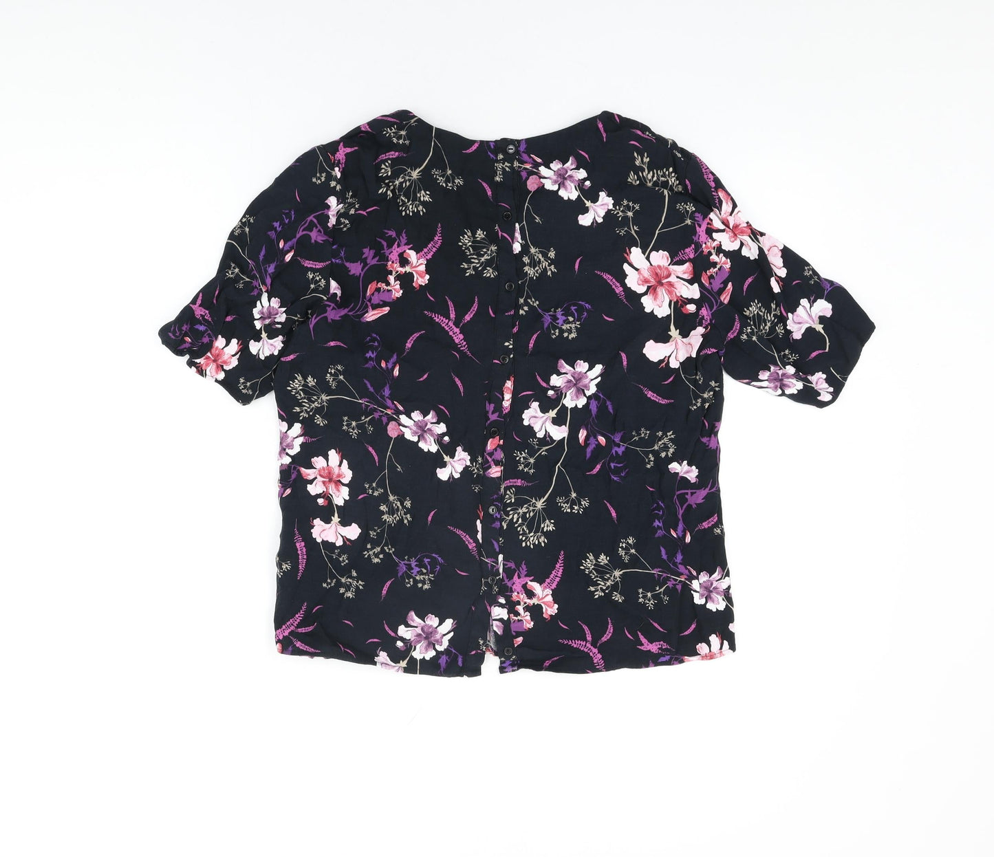 Womens UK Size 14 Per Una Black Basic T-Shirt
