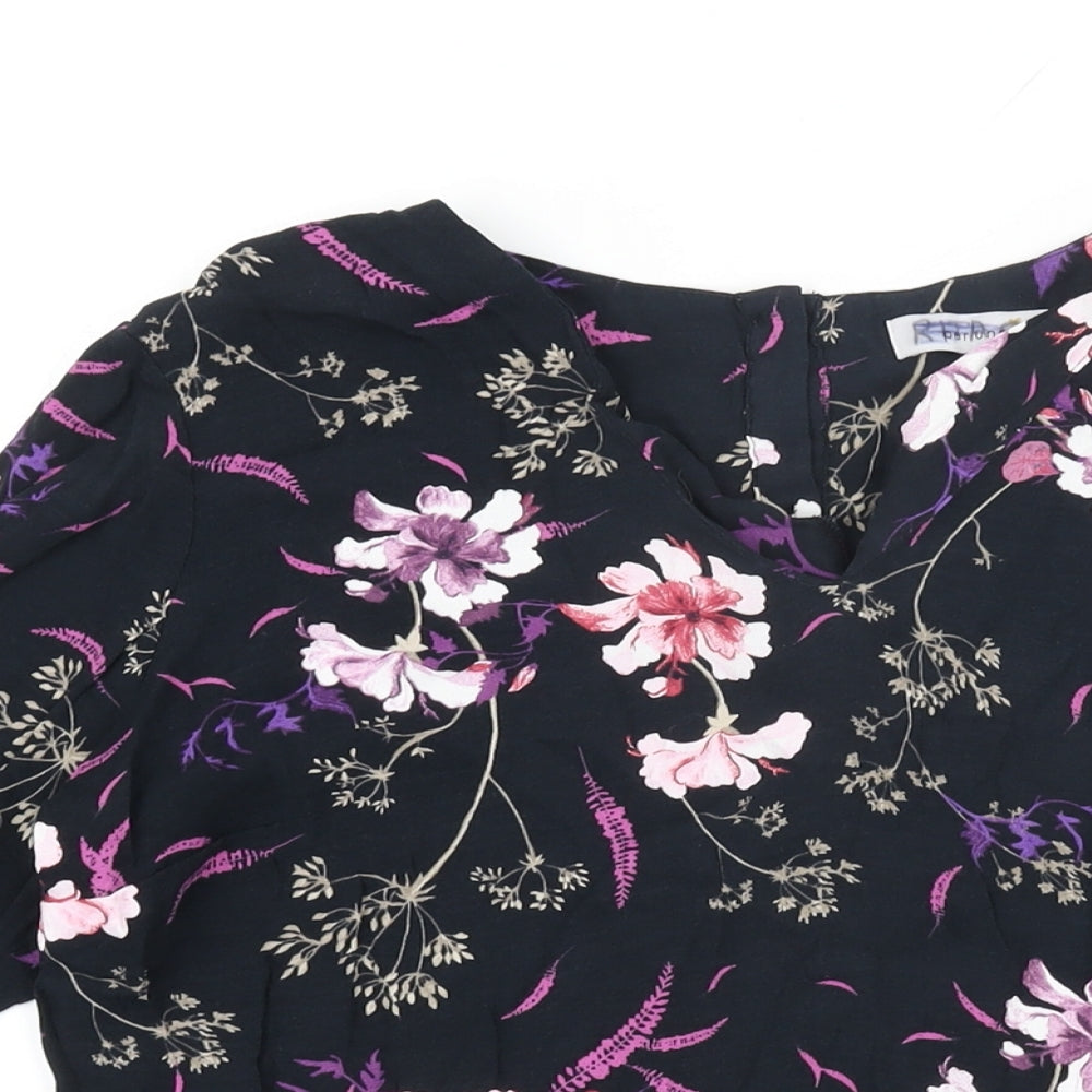 Womens UK Size 14 Per Una Black Basic T-Shirt