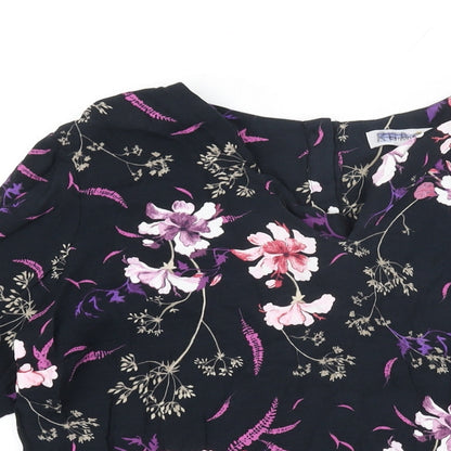 Womens UK Size 14 Per Una Black Basic T-Shirt