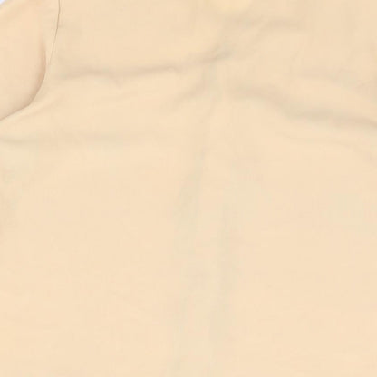 CMN Womens Beige Polyester Basic Button-Up Size M Round Neck
