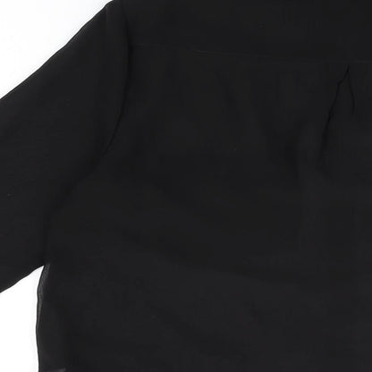 Womens UK Size M Stradivarius Black Basic Button-Up