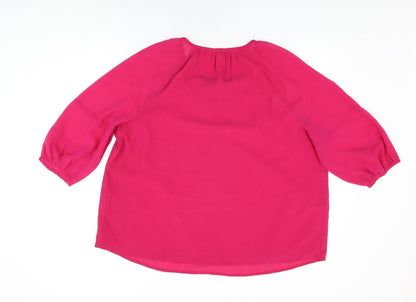 Womens UK Size 16 Per Una Pink Basic Blouse
