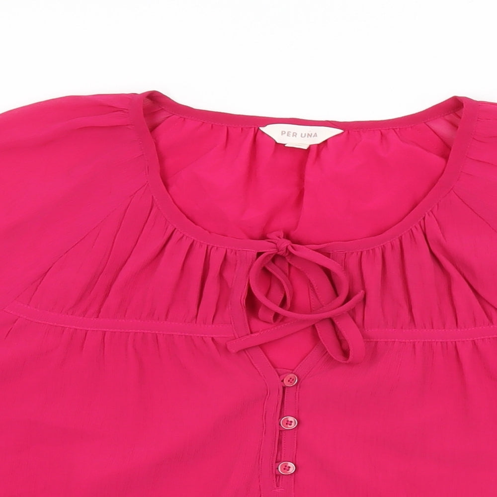 Womens UK Size 16 Per Una Pink Basic Blouse