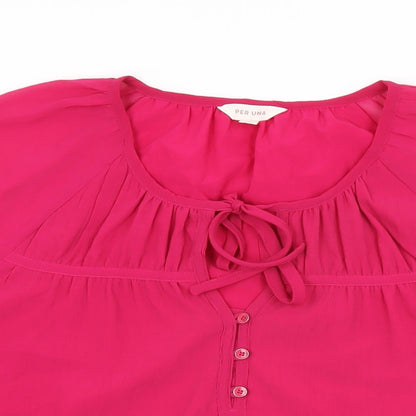Womens UK Size 16 Per Una Pink Basic Blouse