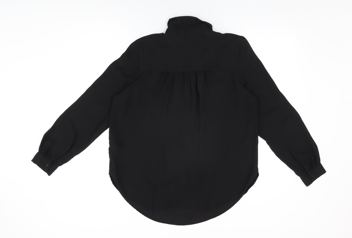 Womens UK Size 10 H&M Black Basic Button-Up