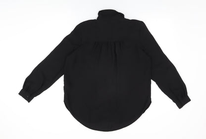 Womens UK Size 10 H&M Black Basic Button-Up