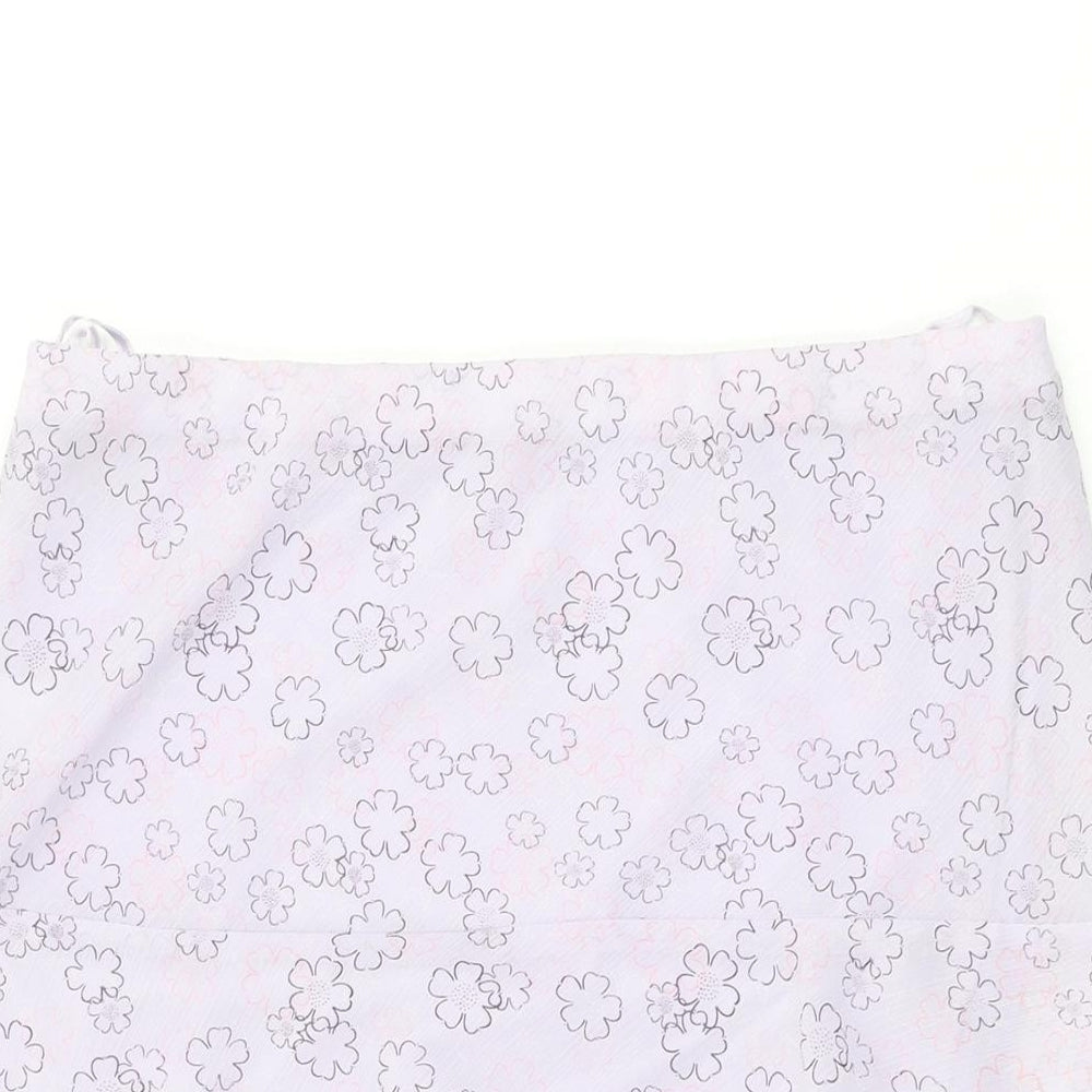 AMARANTO Womens Purple Floral Polyester Swing Skirt Size 12