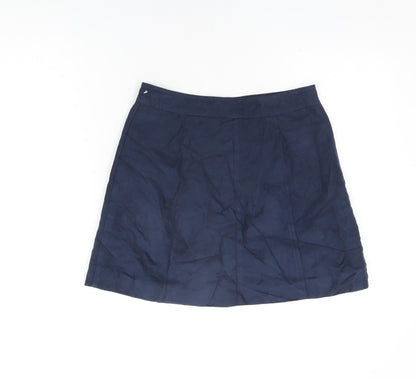 H&M Womens Blue Polyester Mini Skirt Size 8 Snap - Suede