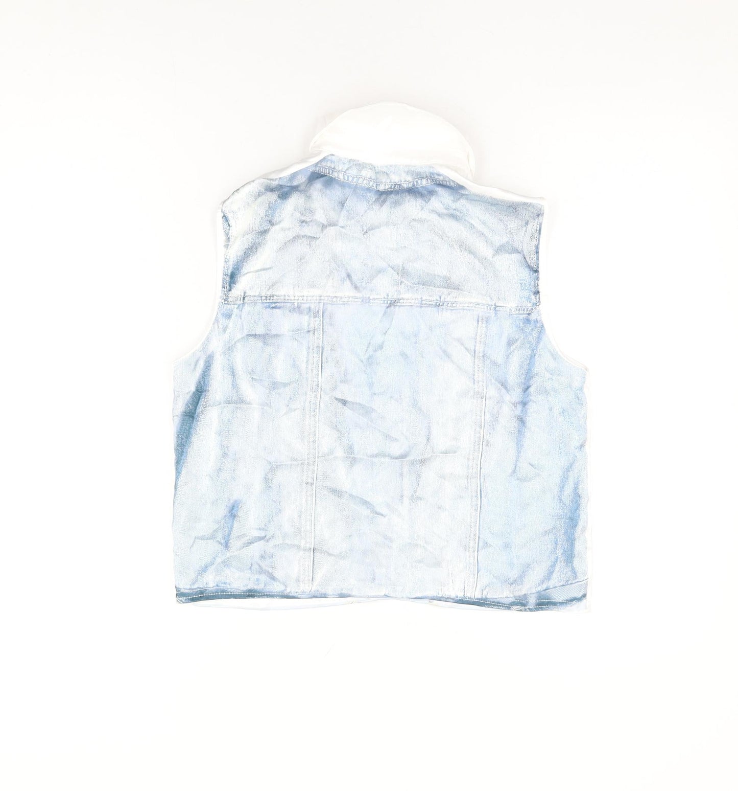 Womens UK Size S Zara Blue Basic Button-Up