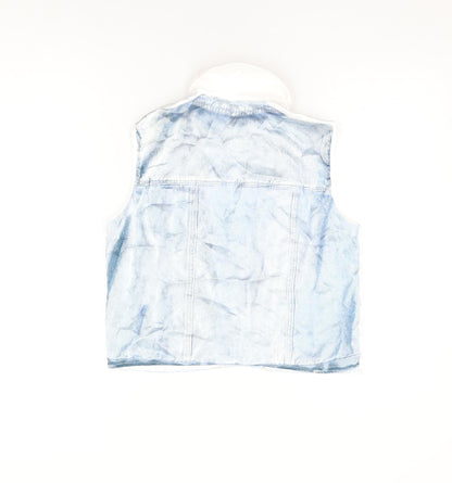 Womens UK Size S Zara Blue Basic Button-Up